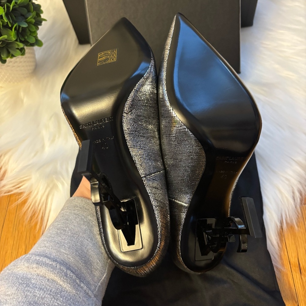 Yves Saint Laurent Metallic Opyum 110 Heels - Picture 5 of 6